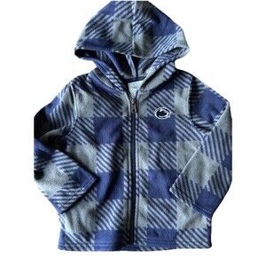 New Nitty Lions Fleece Hoodie 3T Penn State Kids Checkered Blue Gray Sweater